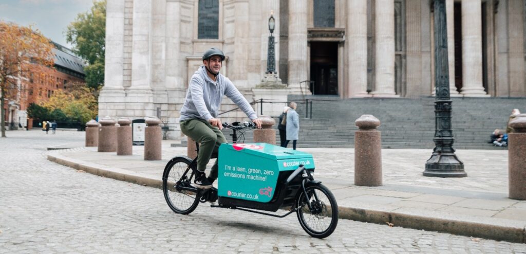 eCourier Cargo Bike Rider in London